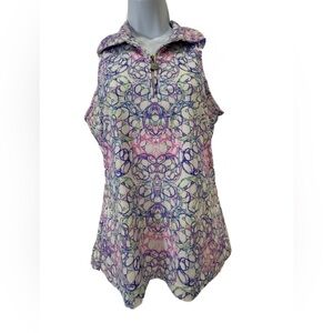Tzu Tzu sport top in Shiloh AMaze print. Medium